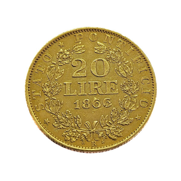 Papal States 20 Lire 1866 Pio IX - Vatican