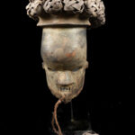 Initiation mask - Plant fibre, Wood - Salampasu - Congo