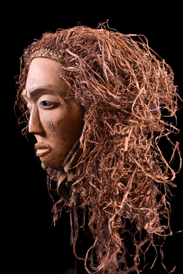 Mask - Wood, Raphia - Chokwe - Congo DRC