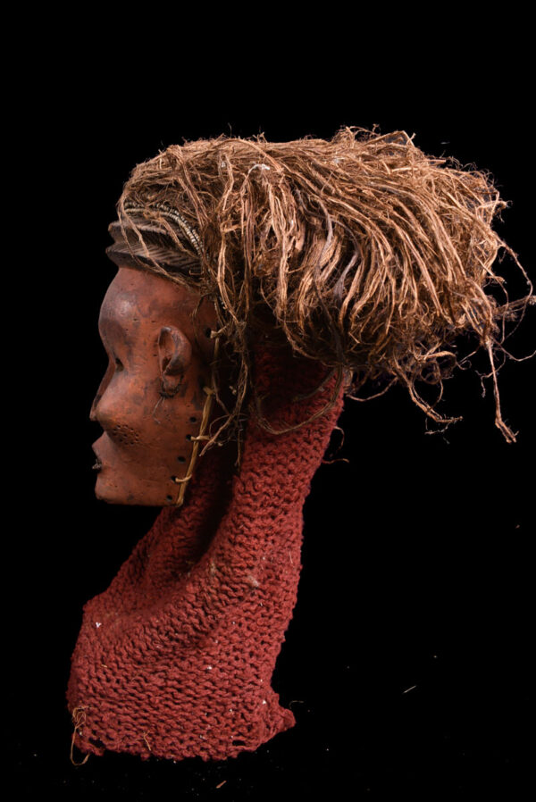 Mask - Wood, Raphia - Lwena - Angola