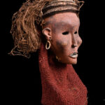 Mask - Wood, Raphia - Lwena - Angola