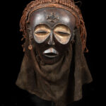 Mwana Pwo Mask - Wood, Rope - Chokwe - DR Congo
