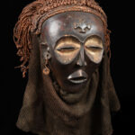Mwana Pwo Mask - Wood, Rope - Chokwe - DR Congo
