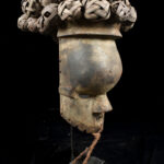 Initiation mask - Plant fibre, Wood - Salampasu - Congo