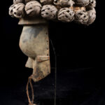 Initiation mask - Plant fibre, Wood - Salampasu - Congo