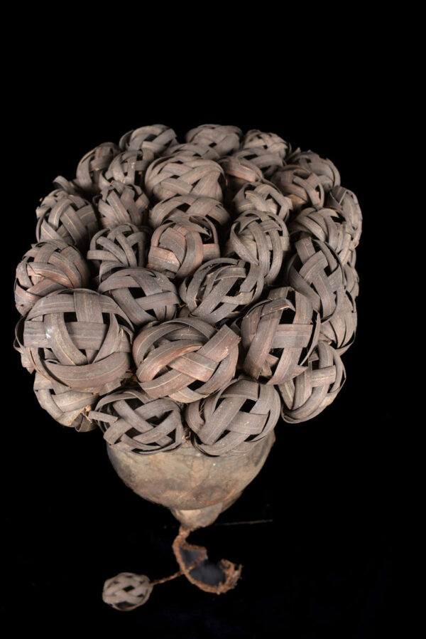 Initiation mask - Plant fibre, Wood - Salampasu - Congo