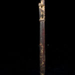 Unique wooden ritual figure / drum handle from Nepal. Wonderful patina of use. Provenance: former private collection from Germany.