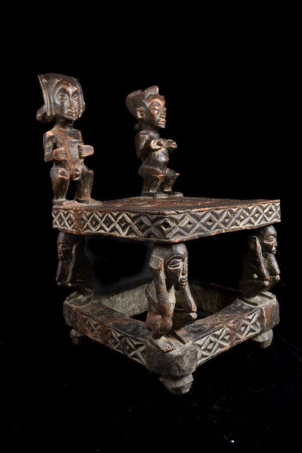 Royal Seat - Wood- Chokwe - DR Congo