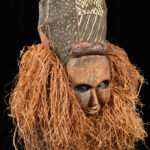 Kakunga mask - Textile, Wood, Raphia - Yaka - Congo