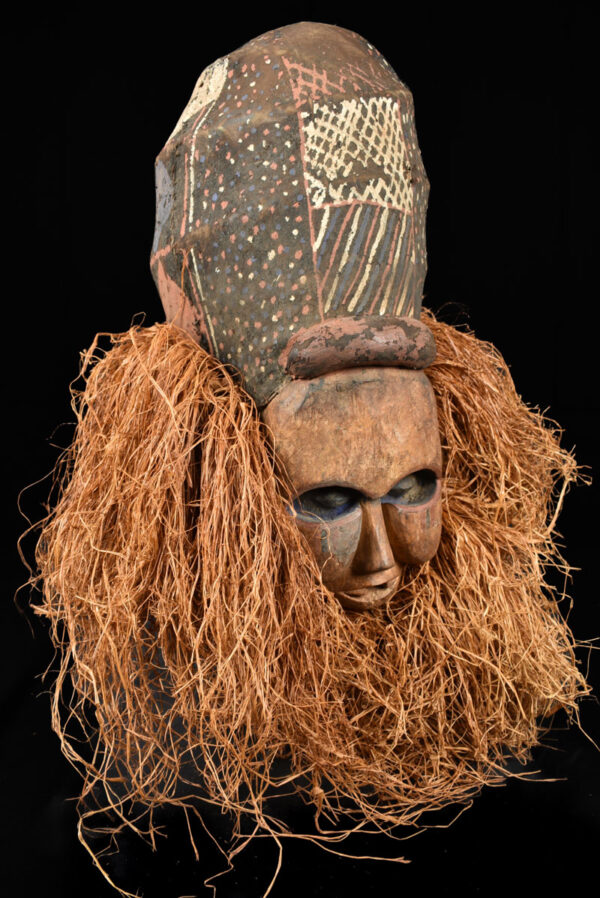 Kakunga mask - Textile, Wood, Raphia - Yaka - Congo