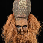 Kakunga mask - Textile, Wood, Raphia - Yaka - Congo