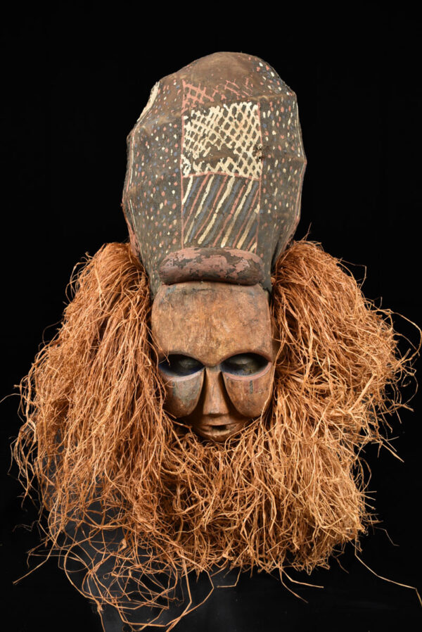 Kakunga mask - Textile, Wood, Raphia - Yaka - Congo