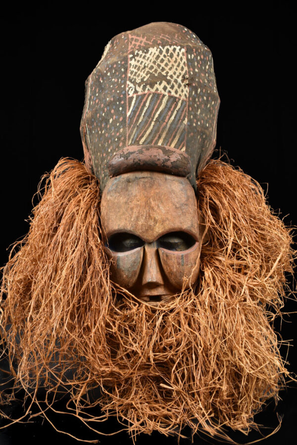Kakunga mask - Textile, Wood, Raphia - Yaka - Congo