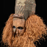 Kakunga mask - Textile, Wood, Raphia - Yaka - Congo