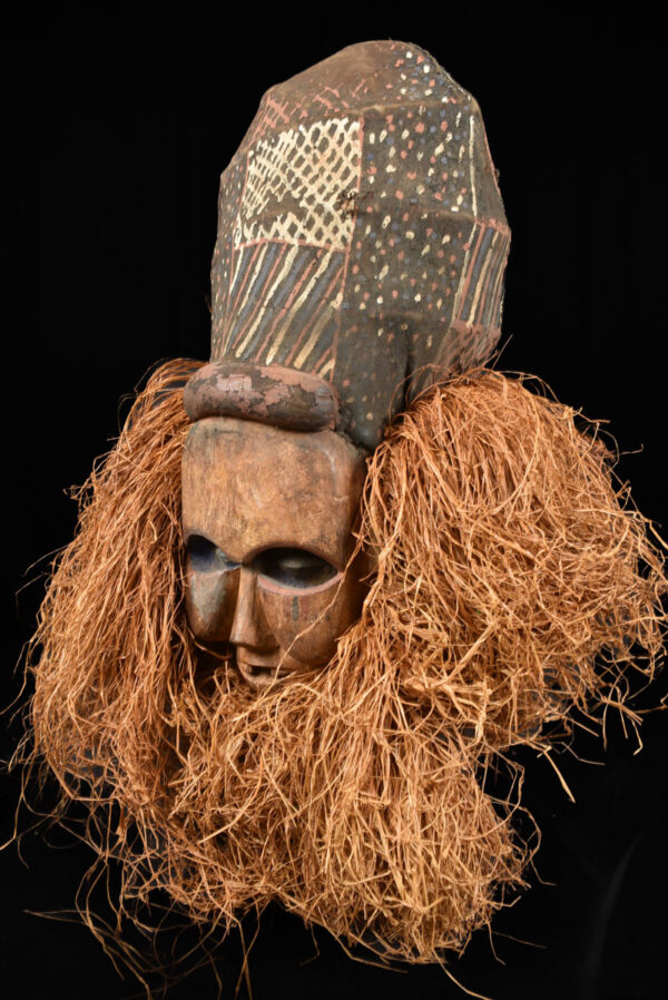 Kakunga mask - Textile, Wood, Raphia - Yaka - Congo