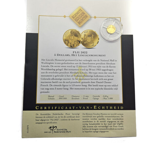 Fiji 5 Dollars 2022 Lincoln