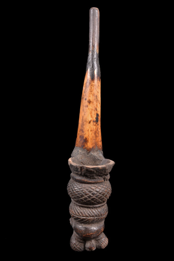 Ceremonial Pipe - Clay, Bone - Bamun - Cameroon