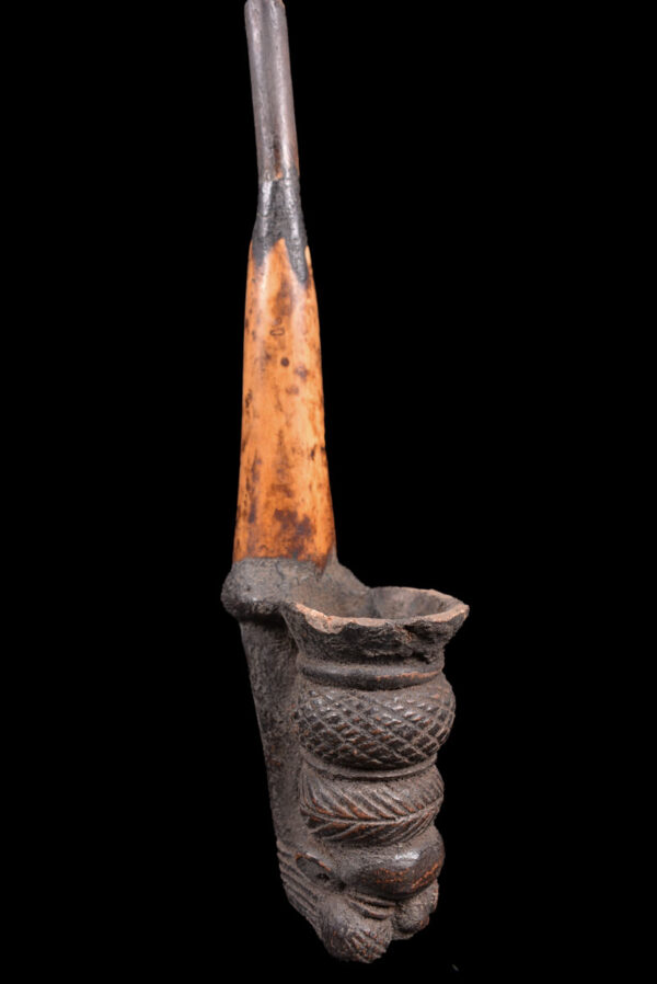 Ceremonial Pipe - Clay, Bone - Bamun - Cameroon