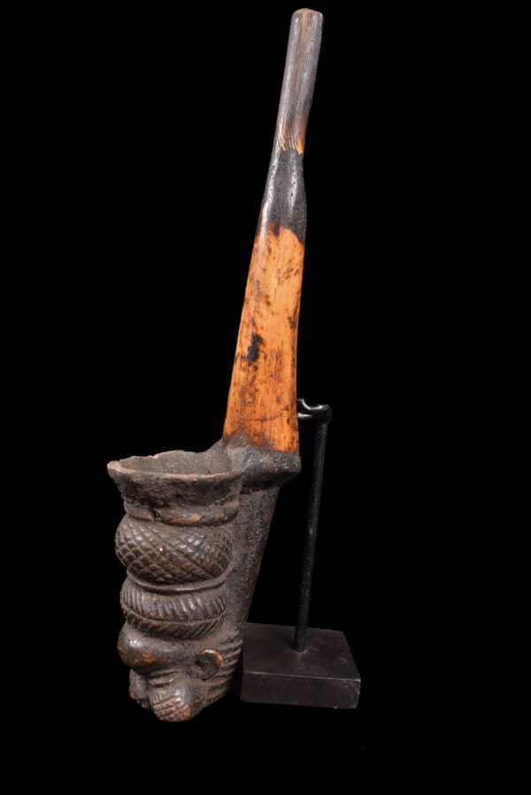 Ceremonial Pipe - Clay, Bone - Bamun - Cameroon