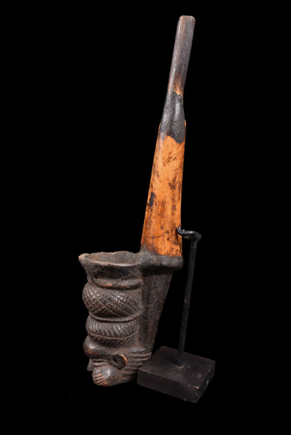 Ceremonial Pipe - Clay, Bone - Bamun - Cameroon