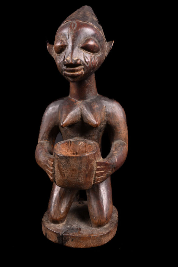Divination bowl figure - Wood - Yoruba - Nigeria
