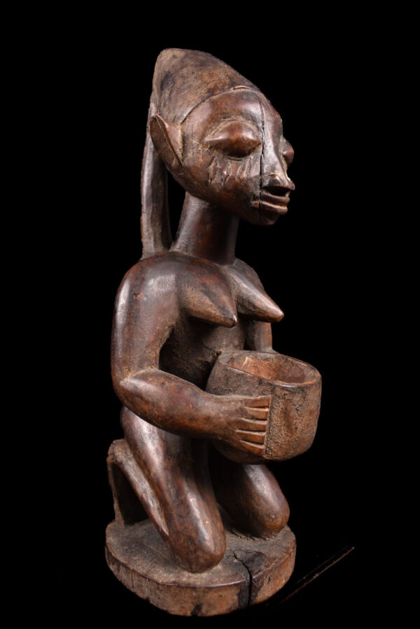 Divination bowl figure - Wood - Yoruba - Nigeria