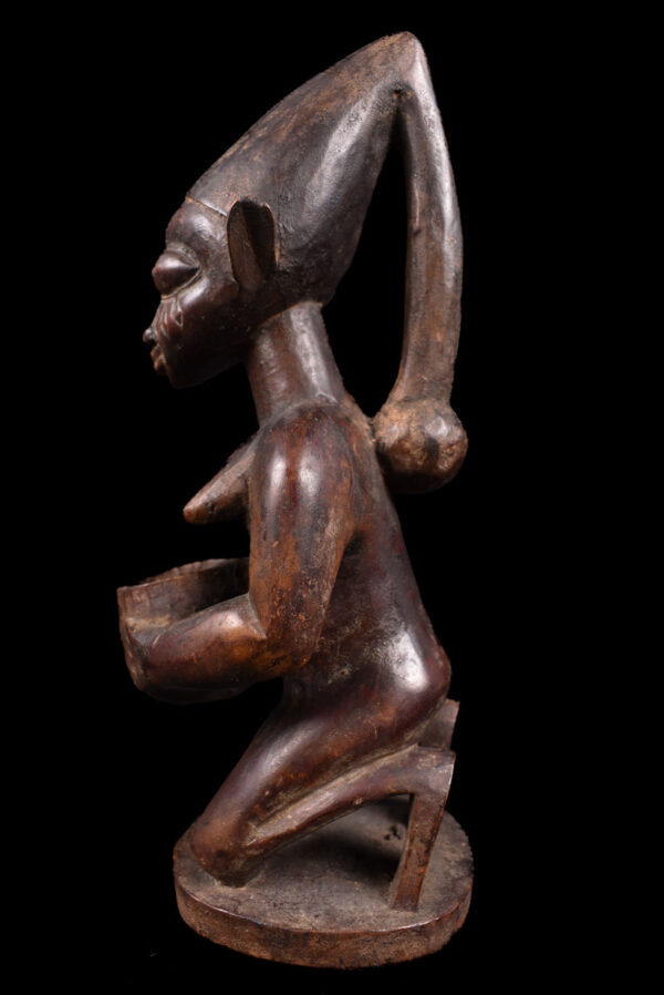 Divination bowl figure - Wood - Yoruba - Nigeria