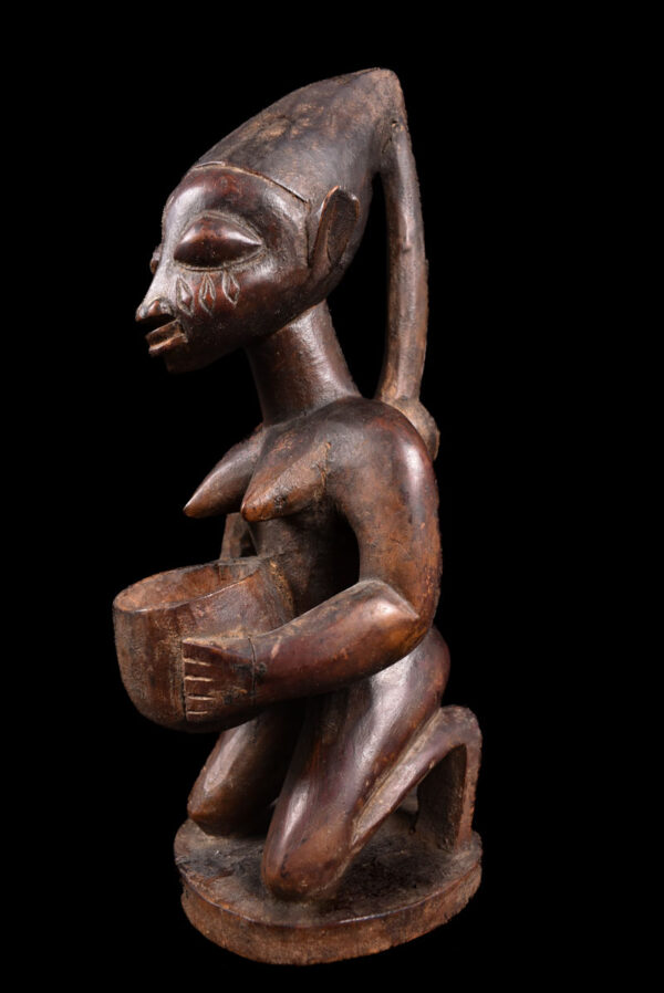 Divination bowl figure - Wood - Yoruba - Nigeria