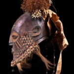 Helmet Mask - Wood, Shells, Beads, Raphia - Nyet - Kuba - Congo
