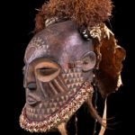Helmet Mask - Wood, Shells, Beads, Raphia - Nyet - Kuba - Congo