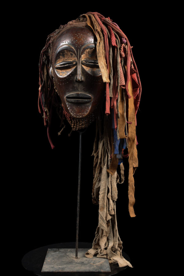 Mwana Pwo Mask - Wood, Rope - Chokwe - DR Congo