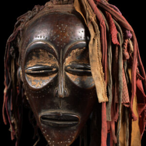 Mwana Pwo Mask - Wood, Rope - Chokwe - DR Congo