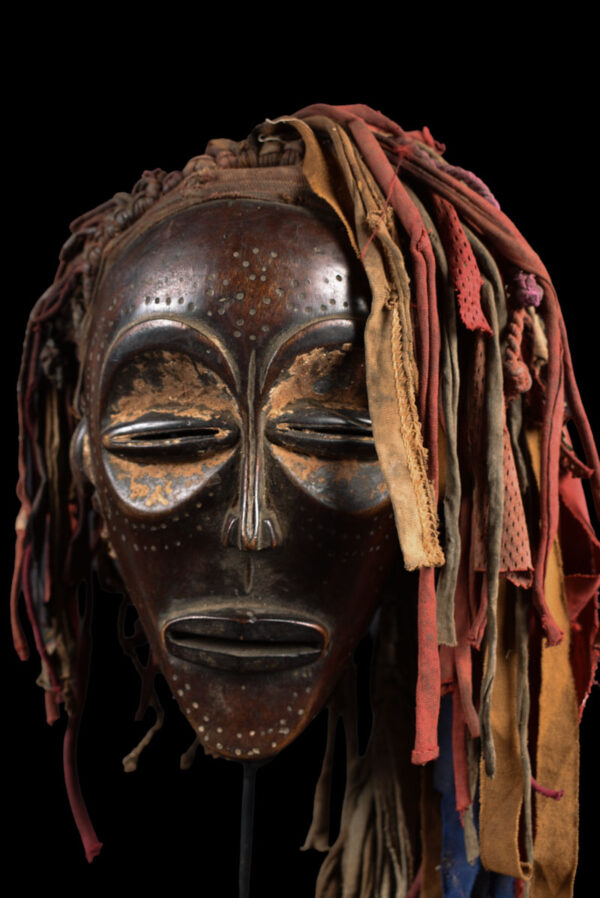 Mwana Pwo Mask - Wood, Rope - Chokwe - DR Congo