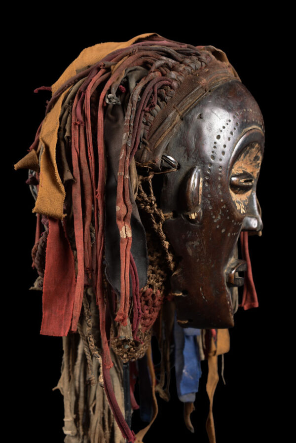 Mwana Pwo Mask - Wood, Rope - Chokwe - DR Congo