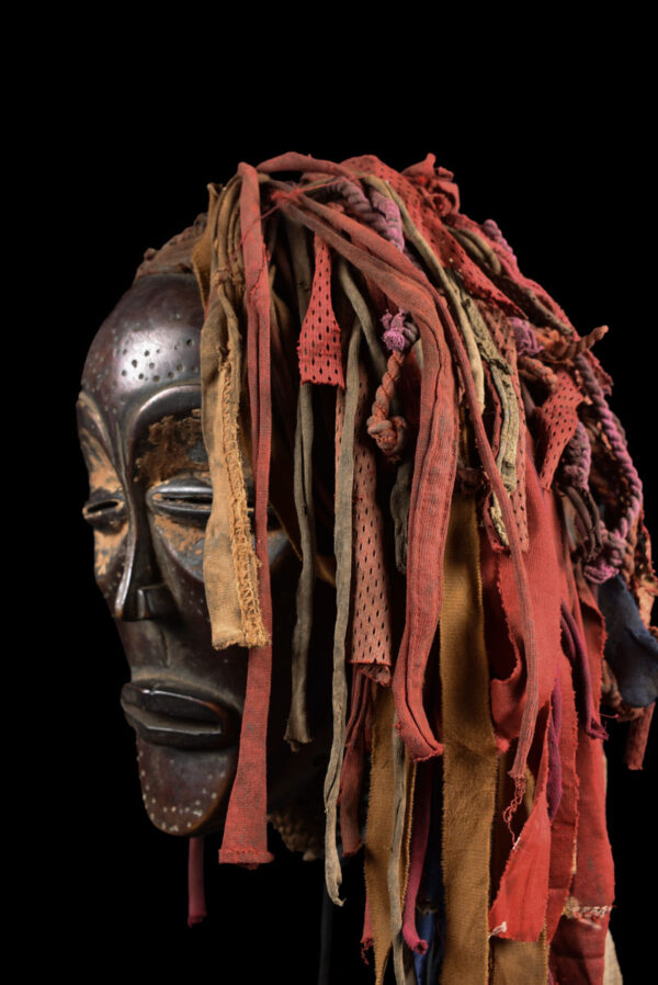 Mwana Pwo Mask - Wood, Rope - Chokwe - DR Congo