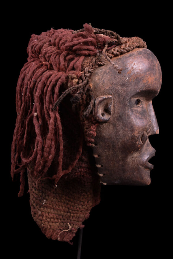 Mask - Wood, Raphia - Lwena - Angola