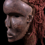 Mask - Wood, Raphia - Lwena - Angola