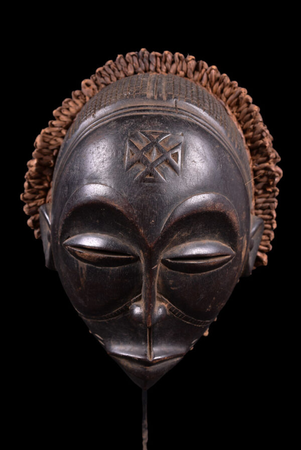 Mwana Pwo Mask - Wood, Rope - Chokwe - DR Congo