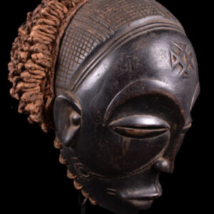 Mwana Pwo Mask - Wood, Rope - Chokwe - DR Congo