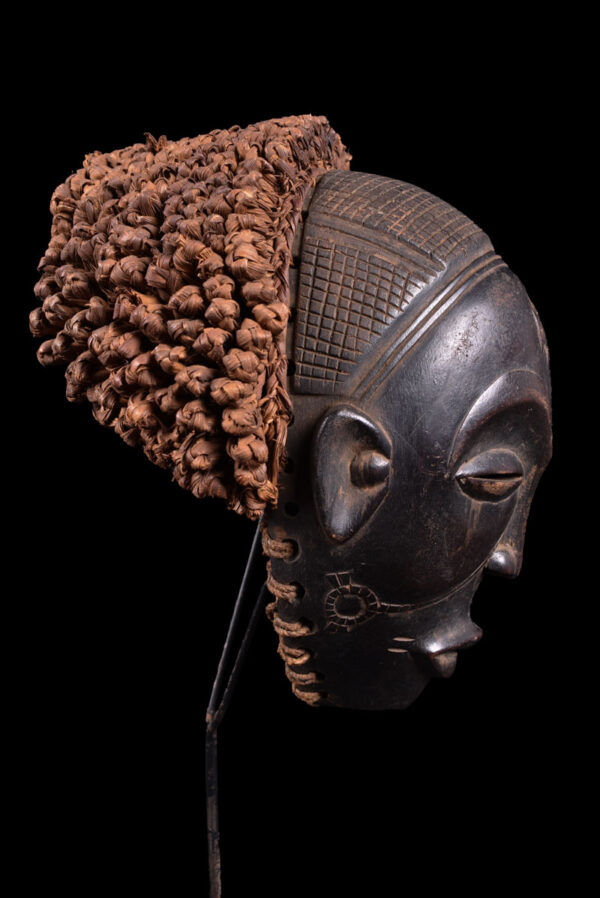 Mwana Pwo Mask - Wood, Rope - Chokwe - DR Congo