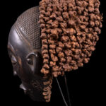 Mwana Pwo Mask - Wood, Rope - Chokwe - DR Congo