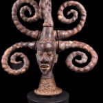 Crest Mask - Wood, Antelope skin - Ejagham - Ekoi - Nigeria