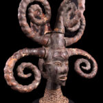 Crest Mask - Wood, Antelope skin - Ejagham - Ekoi - Nigeria
