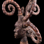 Crest Mask - Wood, Antelope skin - Ejagham - Ekoi - Nigeria