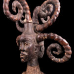 Crest Mask - Wood, Antelope skin - Ejagham - Ekoi - Nigeria