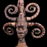 Crest Mask - Wood, Antelope skin - Ejagham - Ekoi - Nigeria