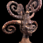 Crest Mask - Wood, Antelope skin - Ejagham - Ekoi - Nigeria