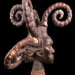 Crest Mask - Wood, Antelope skin - Ejagham - Ekoi - Nigeria