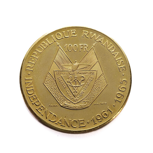 Rwanda 100 Francs 1965 President Gregoire Kayibanda