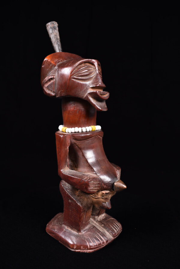 Power Figure - Wood, Horn, Beads - Songye - Congo